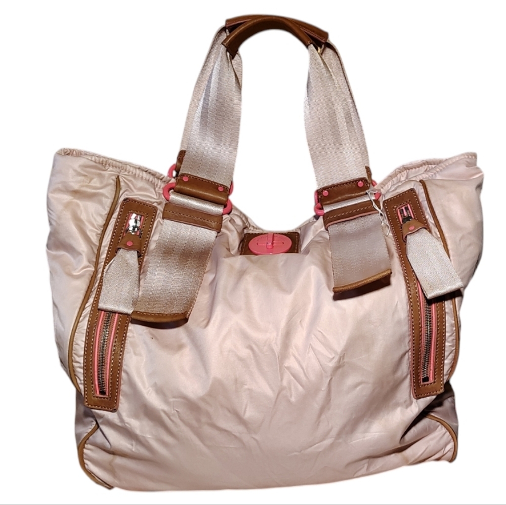 Vintage Juicy Couture Pop-Lock Pink Nylon Tote
